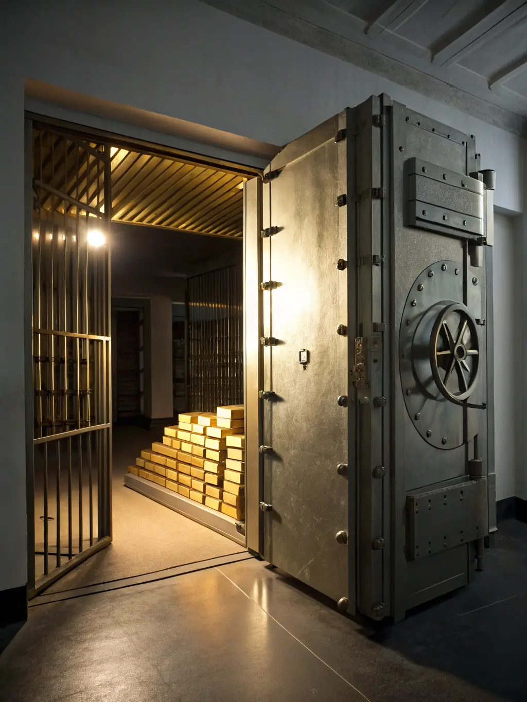 An image of a secure vault with gold bars and Canadian currency, representing secure and diversified investment options.